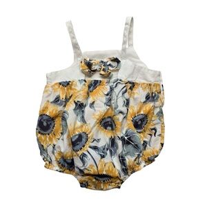 Tommy Bahama Sunflower Print Bubble Romper Yellow White Baby 3–6M